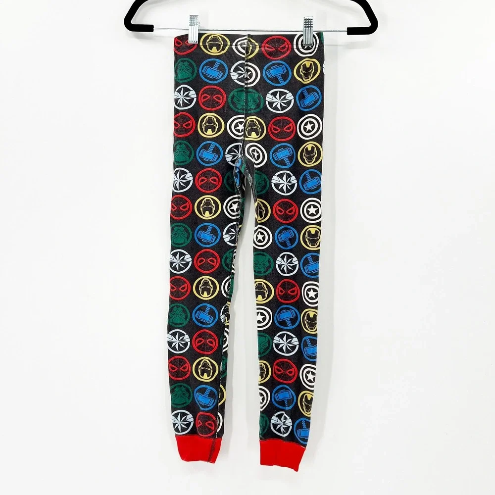 Marvel Hanna Andersson Kids Size 8 Avengers Organic Cotton Pajama Set Black Red